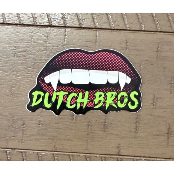 Dutch Bros October 2017 Vampire Lips Sticker RARE - Picture 1 of 4
